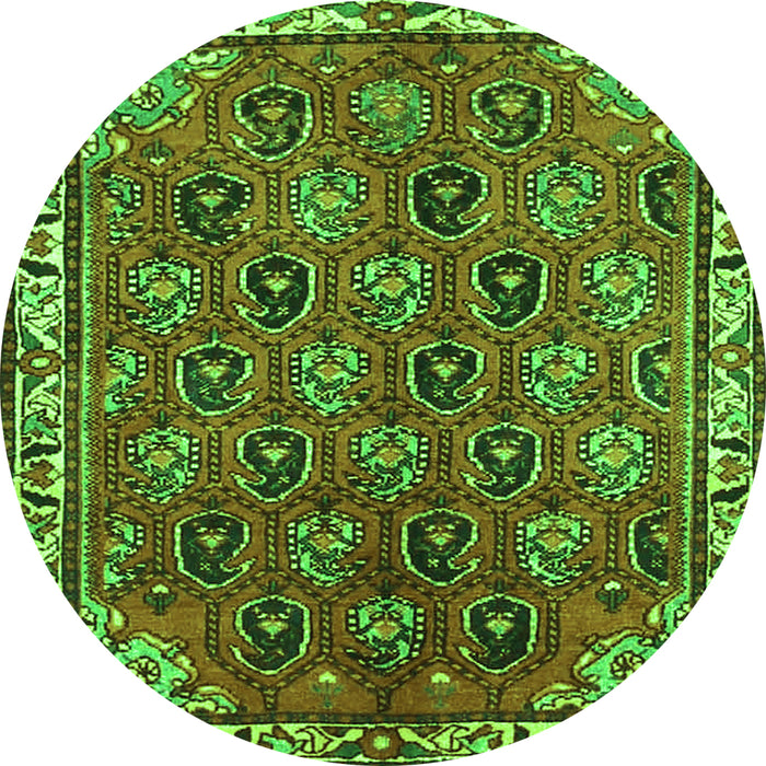 Square Persian Green Traditional Rug, tr4258grn