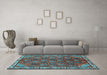 Machine Washable Persian Light Blue Traditional Rug in a Living Room, wshtr4258lblu