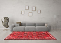 Machine Washable Persian Red Traditional Rug, wshtr4258red