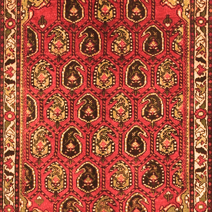 Serging Thickness of Machine Washable Persian Orange Traditional Area Rugs, wshtr4258org