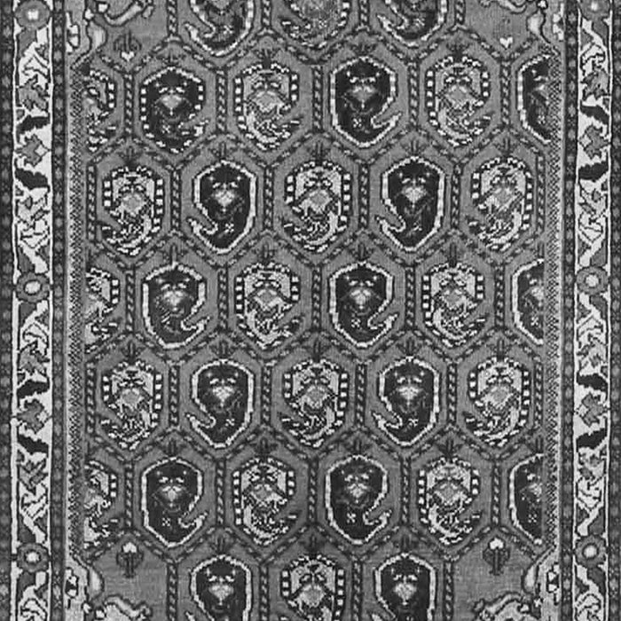 Serging Thickness of Machine Washable Persian Gray Traditional Rug, wshtr4258gry