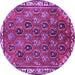 Round Persian Purple Traditional Rug, tr4258pur