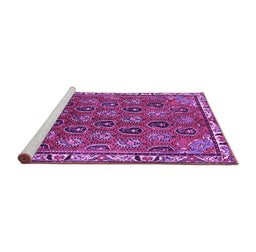 Sideview of Machine Washable Persian Purple Traditional Area Rugs, wshtr4258pur