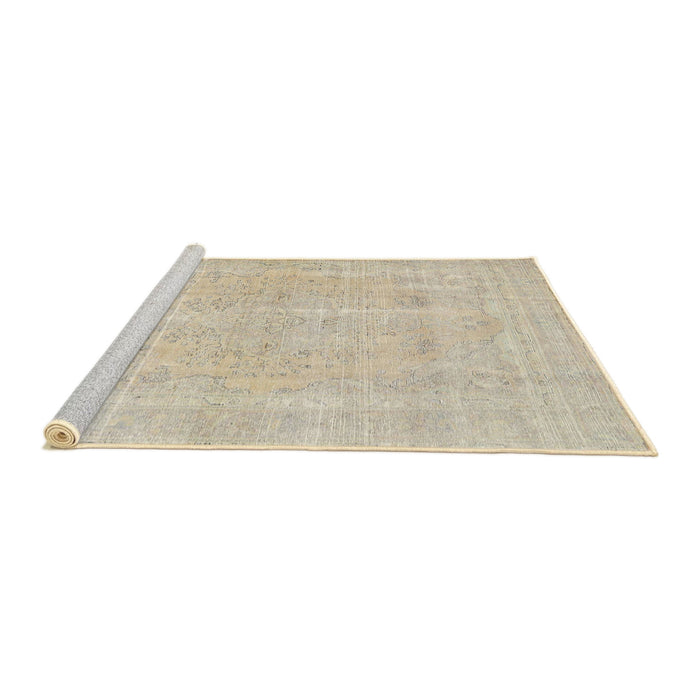 Sideview of Machine Washable Traditional Vanilla Gold Rug, wshtr4259