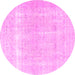 Round Persian Pink Traditional Rug, tr4259pnk