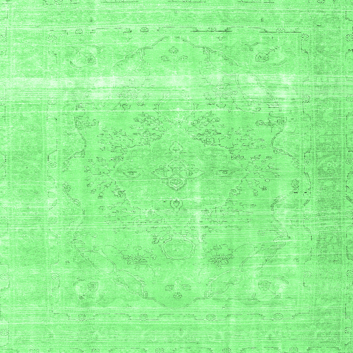 Square Machine Washable Persian Emerald Green Traditional Area Rugs, wshtr4259emgrn