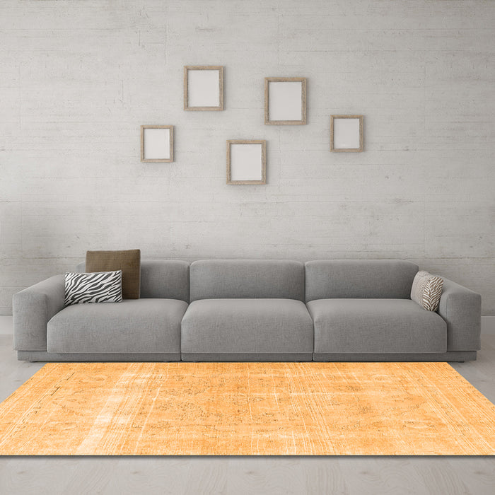 Machine Washable Persian Orange Traditional Area Rugs in a Living Room, wshtr4259org
