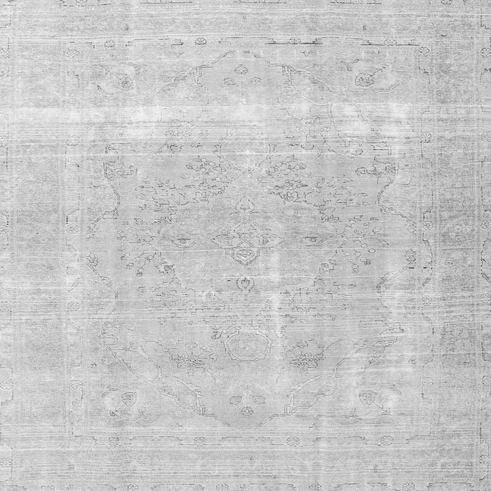 Round Machine Washable Persian Gray Traditional Rug, wshtr4259gry