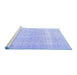 Sideview of Machine Washable Persian Blue Traditional Rug, wshtr4259blu