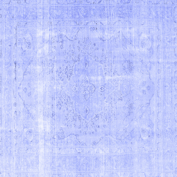 Square Machine Washable Persian Blue Traditional Rug, wshtr4259blu