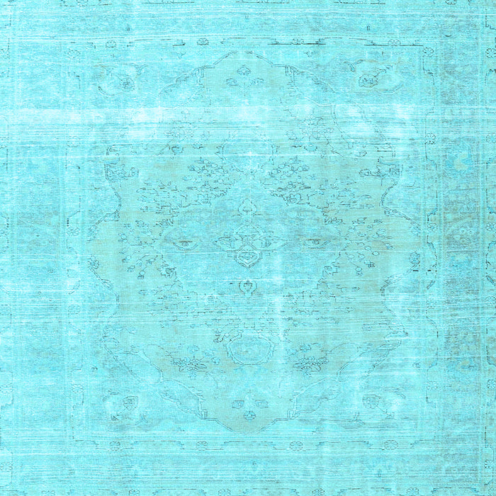 Square Machine Washable Persian Light Blue Traditional Rug, wshtr4259lblu