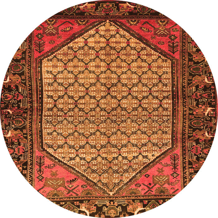 Machine Washable Persian Orange Traditional Area Rugs, wshtr425org