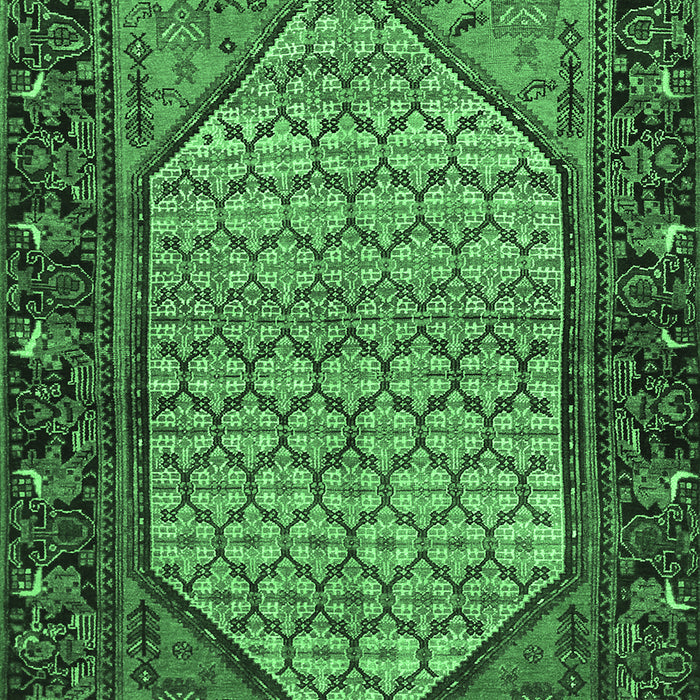 Machine Washable Persian Emerald Green Traditional Area Rugs, wshtr425emgrn