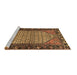 Sideview of Machine Washable Persian Brown Traditional Rug, wshtr425brn