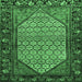 Square Machine Washable Persian Emerald Green Traditional Area Rugs, wshtr425emgrn