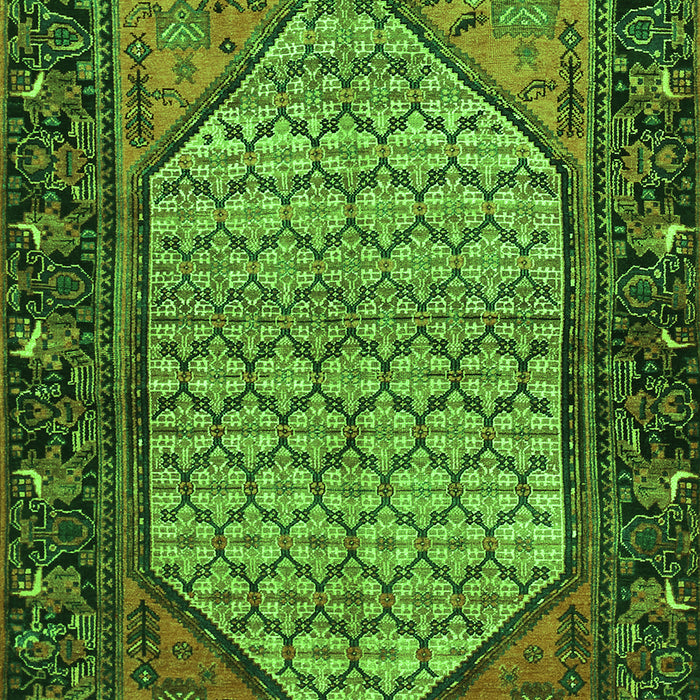 Serging Thickness of Machine Washable Persian Green Traditional Area Rugs, wshtr425grn