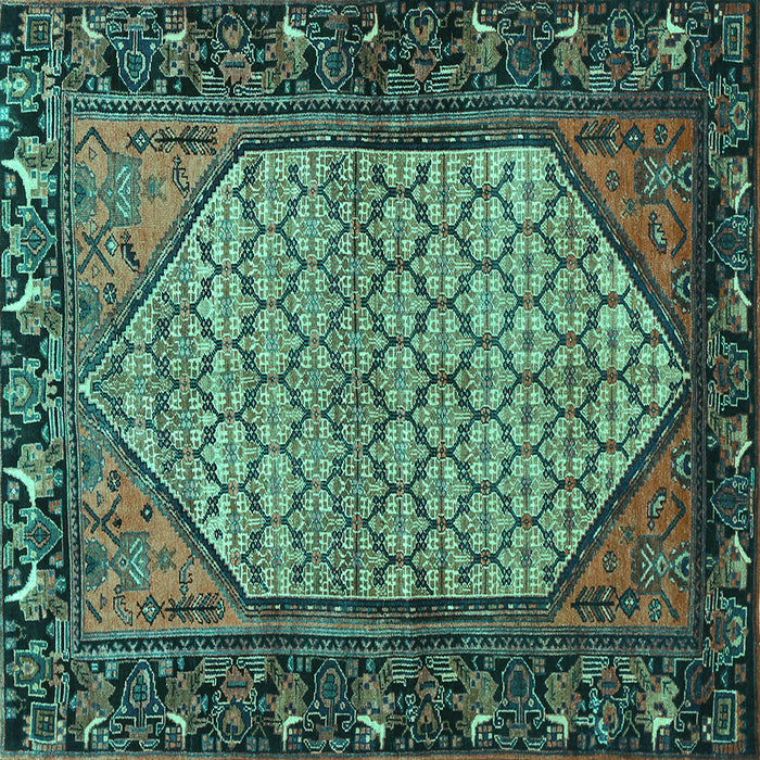 Square Persian Turquoise Traditional Rug, tr425turq
