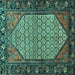 Square Persian Turquoise Traditional Rug, tr425turq