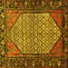 Square Persian Yellow Traditional Rug, tr425yw