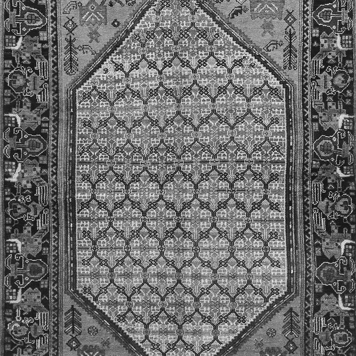 Serging Thickness of Machine Washable Persian Gray Traditional Rug, wshtr425gry