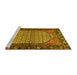 Sideview of Machine Washable Persian Yellow Traditional Rug, wshtr425yw