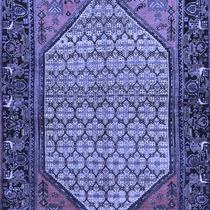 Machine Washable Persian Blue Traditional Rug, wshtr425blu