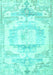 Machine Washable Persian Turquoise Traditional Area Rugs, wshtr4260turq