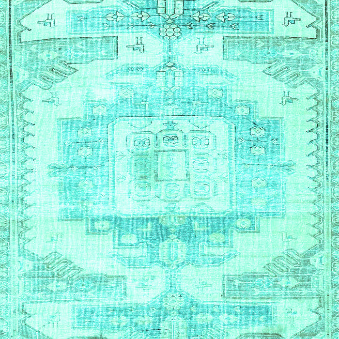 Machine Washable Persian Turquoise Traditional Area Rugs, wshtr4260turq