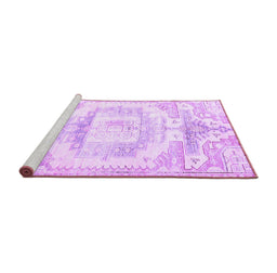 Sideview of Machine Washable Persian Purple Traditional Area Rugs, wshtr4260pur