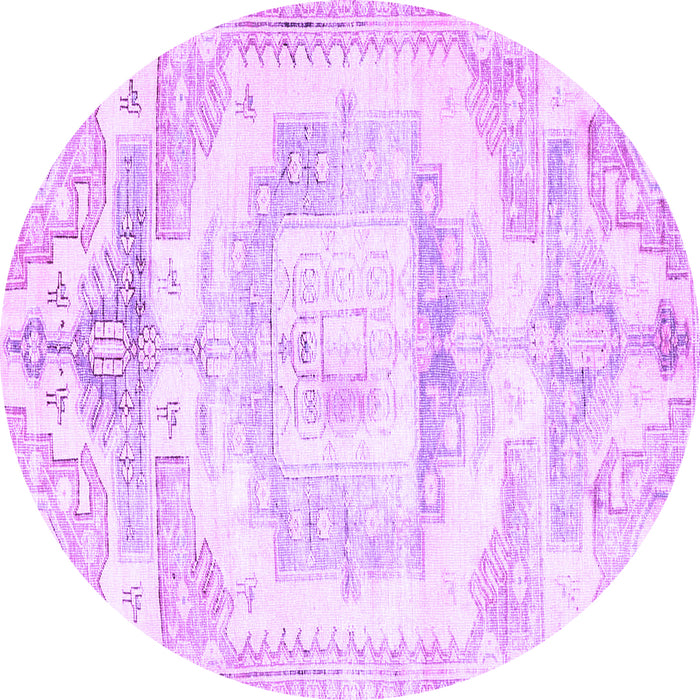 Round Machine Washable Persian Purple Traditional Area Rugs, wshtr4260pur