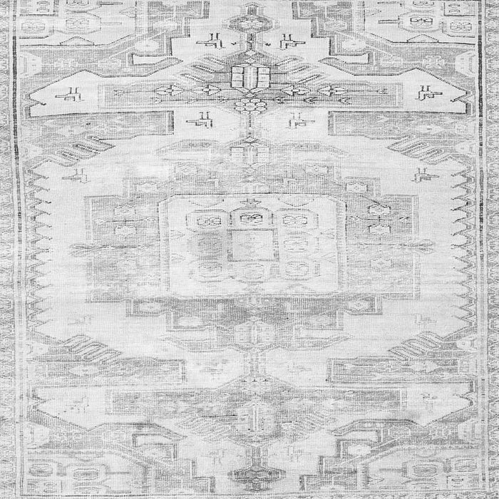 Round Machine Washable Persian Gray Traditional Rug, wshtr4260gry