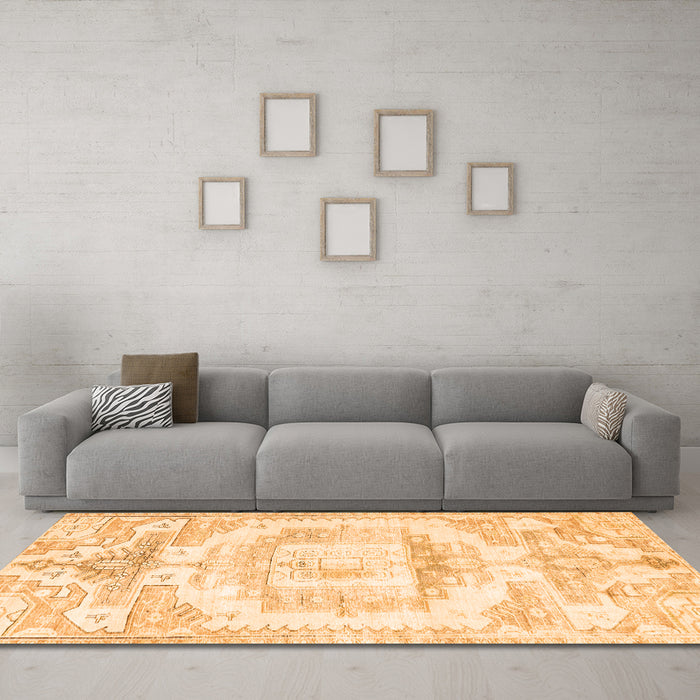 Machine Washable Persian Orange Traditional Area Rugs in a Living Room, wshtr4260org