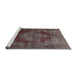 Sideview of Machine Washable Traditional Dark Brown Rug, wshtr4261