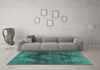 Machine Washable Persian Turquoise Bohemian Rug, wshtr4261turq