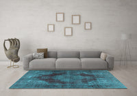 Machine Washable Persian Light Blue Bohemian Rug, wshtr4261lblu