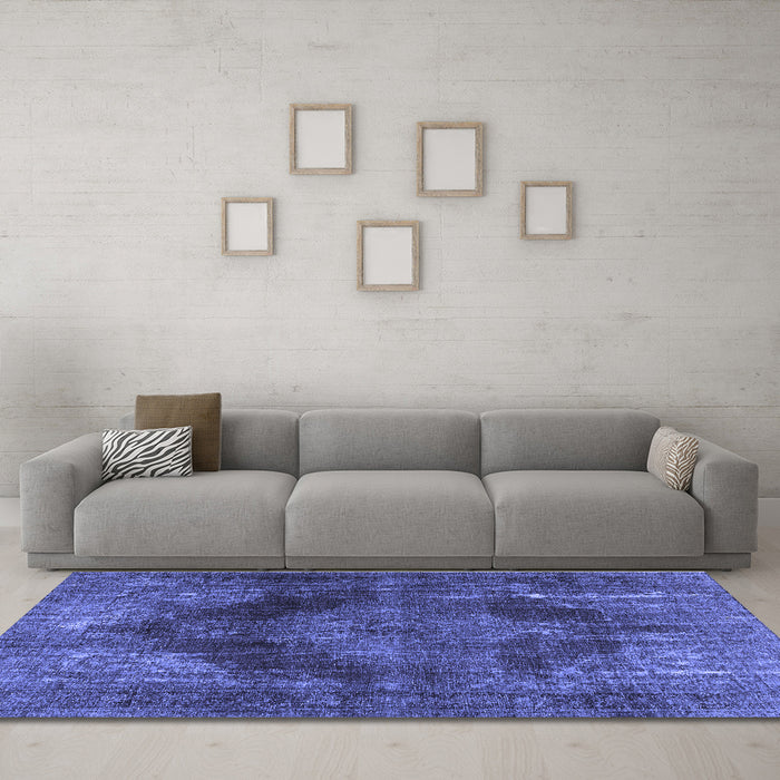 Machine Washable Persian Blue Bohemian Rug in a Living Room, wshtr4261blu
