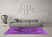 Machine Washable Persian Purple Bohemian Area Rugs in a Living Room, wshtr4261pur