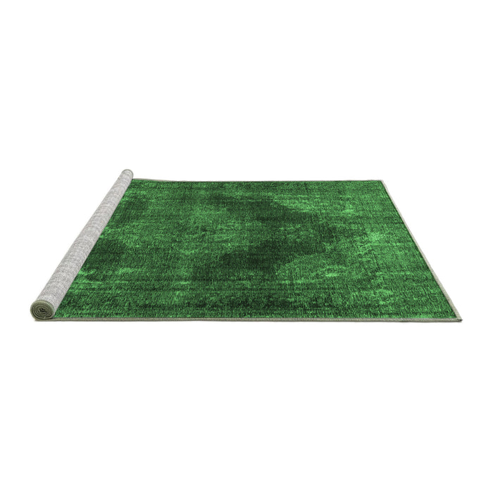 Sideview of Machine Washable Persian Emerald Green Bohemian Area Rugs, wshtr4261emgrn