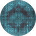 Round Persian Light Blue Bohemian Rug, tr4261lblu