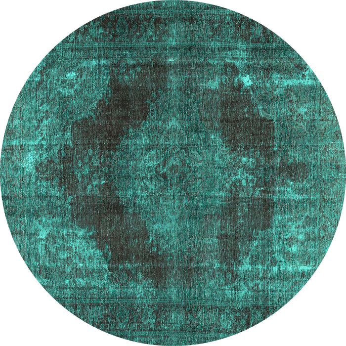 Round Persian Turquoise Bohemian Rug, tr4261turq