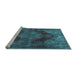 Sideview of Machine Washable Persian Light Blue Bohemian Rug, wshtr4261lblu