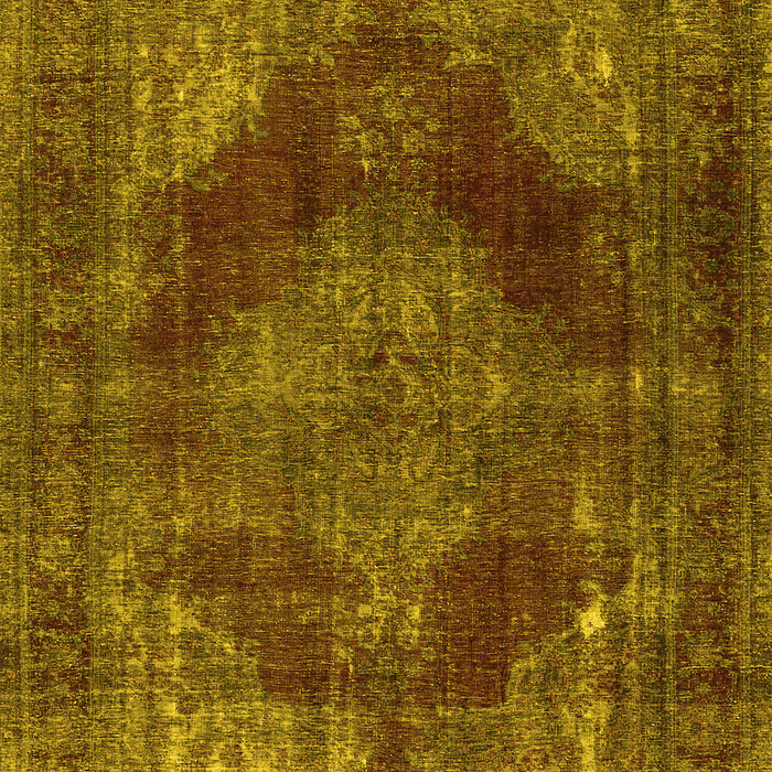 Machine Washable Persian Yellow Bohemian Rug, wshtr4261yw