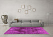 Machine Washable Persian Pink Bohemian Rug in a Living Room, wshtr4261pnk