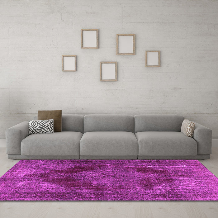 Machine Washable Persian Pink Bohemian Rug in a Living Room, wshtr4261pnk