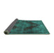 Sideview of Persian Turquoise Bohemian Rug, tr4261turq