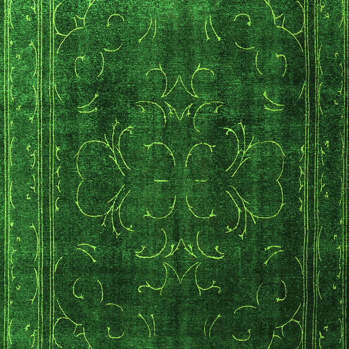 Serging Thickness of Machine Washable Persian Green Traditional Area Rugs, wshtr4262grn