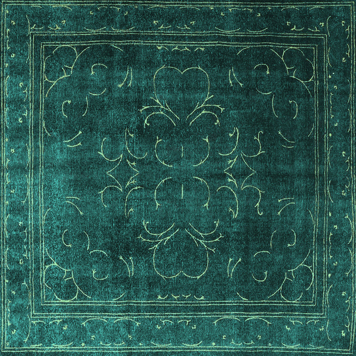 Square Machine Washable Persian Turquoise Traditional Area Rugs, wshtr4262turq