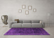 Machine Washable Persian Purple Traditional Area Rugs in a Living Room, wshtr4262pur