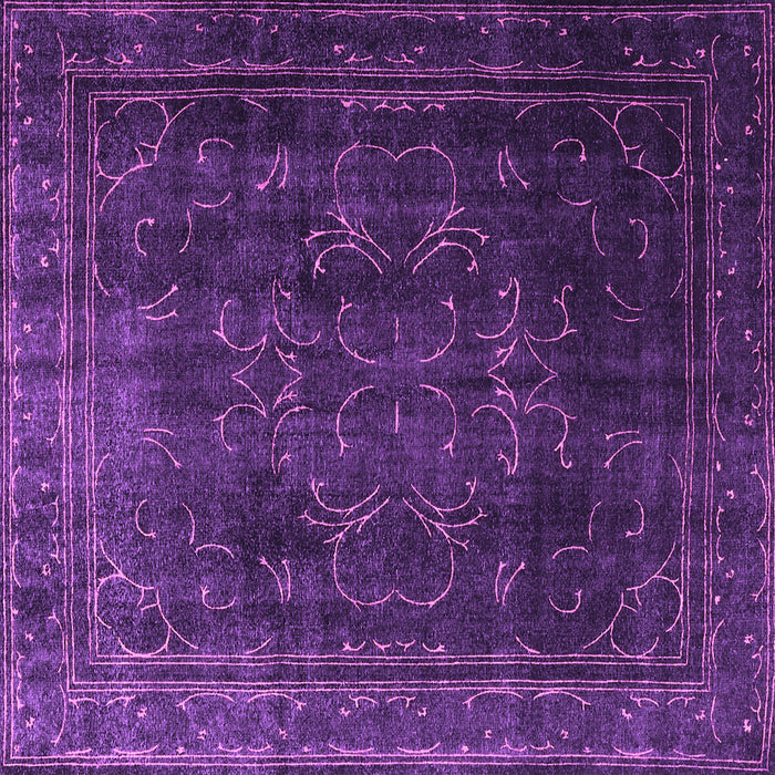 Square Machine Washable Persian Purple Traditional Area Rugs, wshtr4262pur