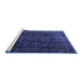 Sideview of Machine Washable Persian Blue Traditional Rug, wshtr4262blu